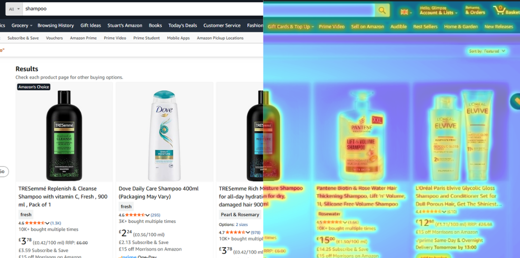 Glimpze analysis dashboard with heatmaps, regions, and reports